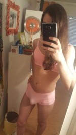 Sexy ladyboy selfshots tight pink panties