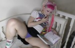 Jen poses in her see-through panties